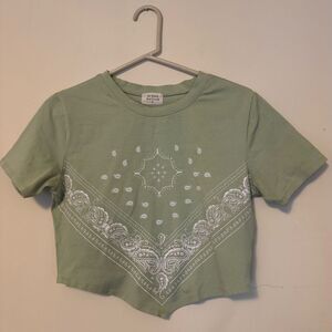 Bandana print asymmetrical Crop Top
